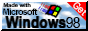 Sticker que afirma que este sitio web ha sido hecho con Windows 98
